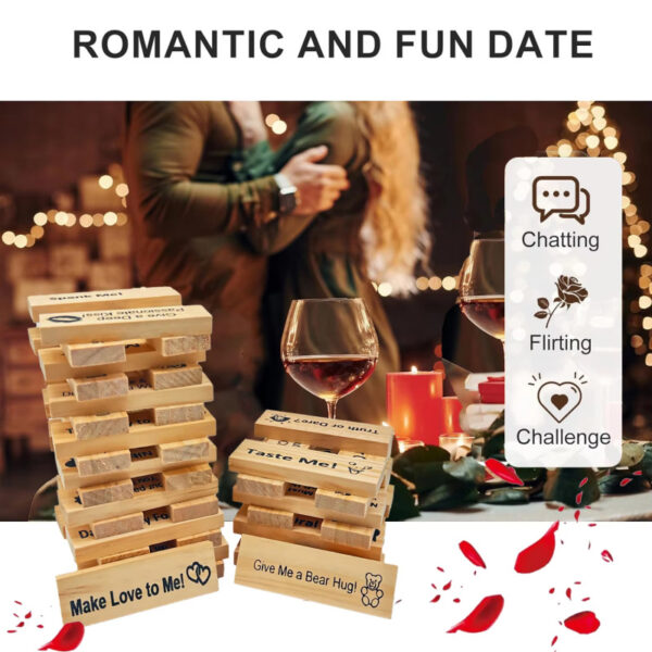 Couple Game Night Intimacy Block Tower Jenga Game Valentine Tumbling Tower Stacking Blocks Game Party Interactive Games 18 - Image 4