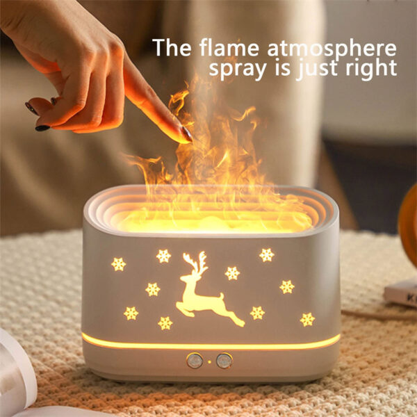 Elk Flame Humidifier Diffuser Mute Household Atmosphere Lamp Christmas Home Decorations - Image 7