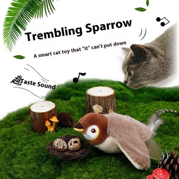 Interactive Cat Plush Toys For Indoor Cats Automatic Flapping Bird Cat Toy USB Rechargeable Electronic Pet Enrichment Toys