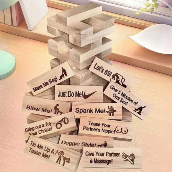 Couple Game Night Intimacy Block Tower Jenga Game Valentine Tumbling Tower Stacking Blocks Game Party Interactive Games 18 - Image 6